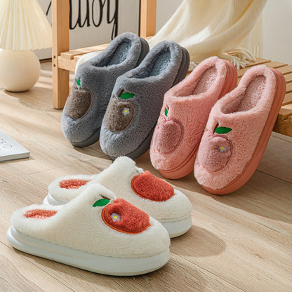 Apple Fuzzy Slippers