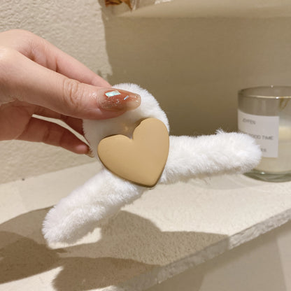 Plush Heart Claw Clip