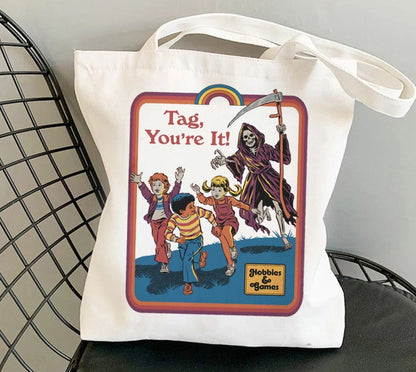 Horror Retro Canvas Tote Bag