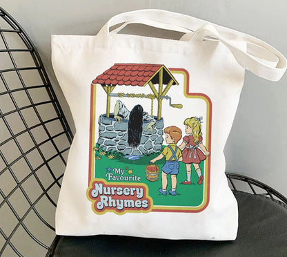 Horror Retro Canvas Tote Bag