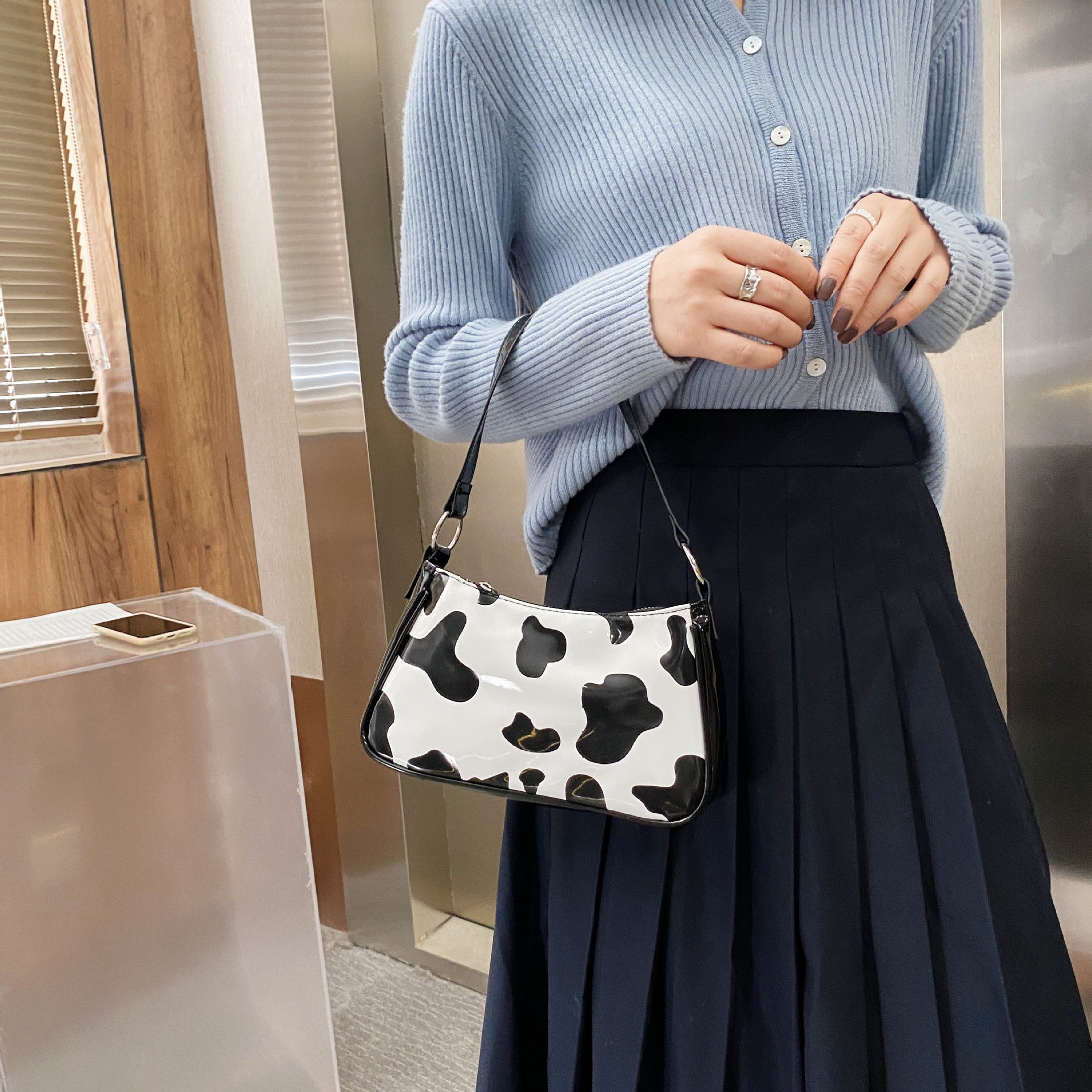 Cow Print Purse Stylish Functional Shoulder Bag for a Standout