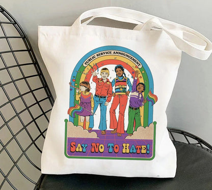 Horror Retro Canvas Tote Bag