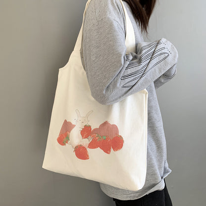 Strawberry Bunny Tote Bag