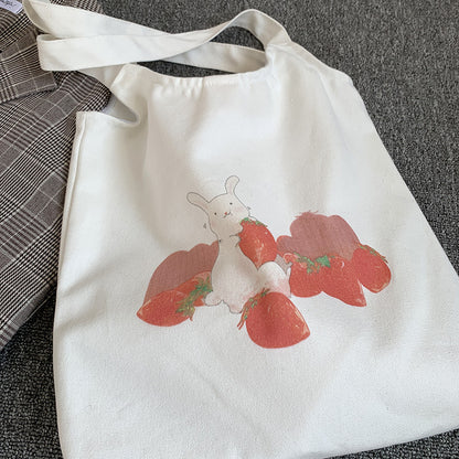 Strawberry Bunny Tote Bag