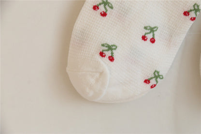 Cherry Rose Cotton Sock