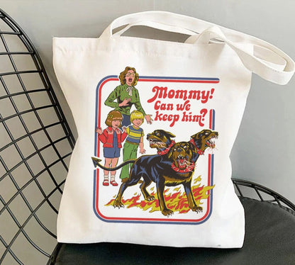 Horror Retro Canvas Tote Bag