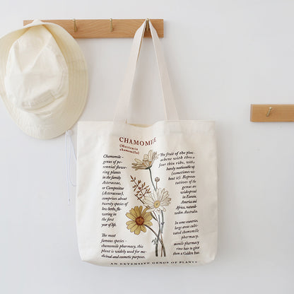 Botanische Blumen Stofftasche 