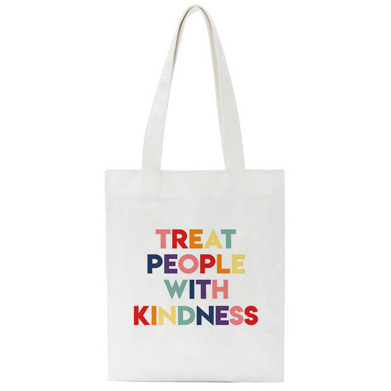 Treat People With Kindness Canvas Tote Bag