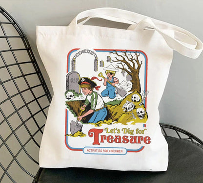 Horror Retro Canvas Tote Bag