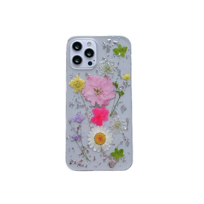 Capa de telefone com flores secas