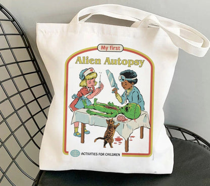 Horror Retro Canvas Tote Bag