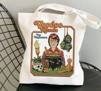 Horror Retro Canvas Tote Bag