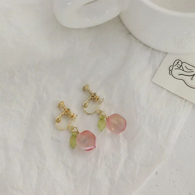 Glass Peach Earrings