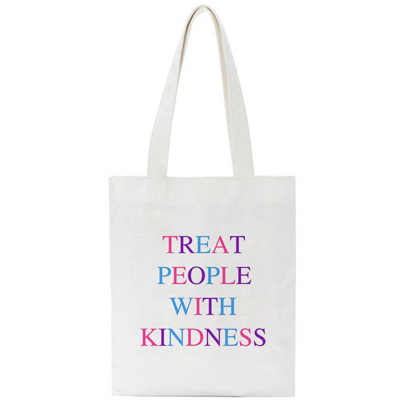Treat People With Kindness Canvas Tote Bag