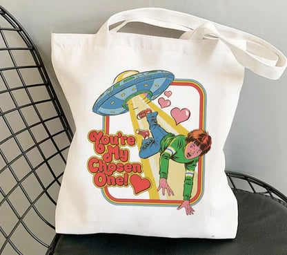 Horror Retro Canvas Tote Bag