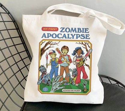 Horror Retro Canvas Tote Bag