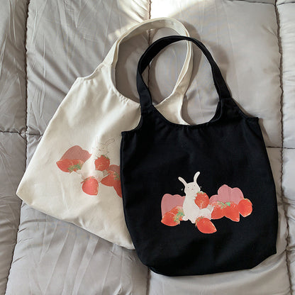 Strawberry Bunny Tote Bag