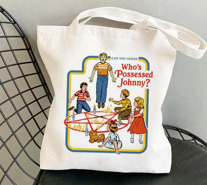 Horror Retro Canvas Tote Bag