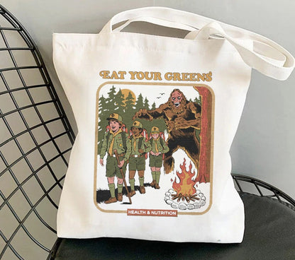 Horror Retro Canvas Tote Bag