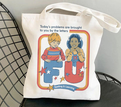 Horror Retro Canvas Tote Bag