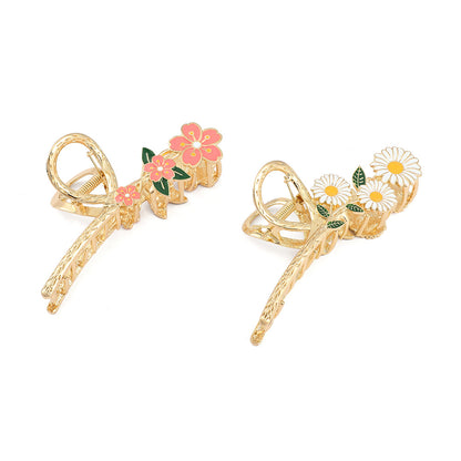 Flower Metal Claw Clip