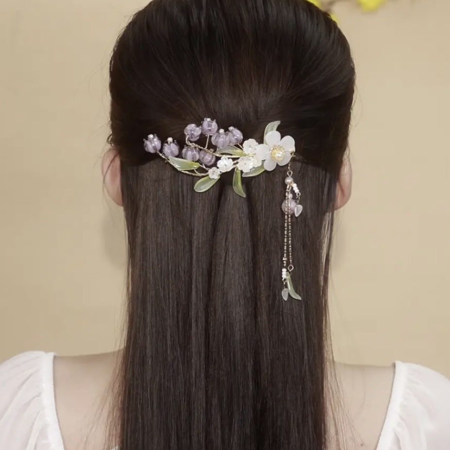 Beautiful Bridal Orchid Flower Hairpiece - Elegant Bridal Hair Accessories