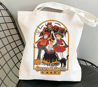 Horror Retro Canvas Tote Bag