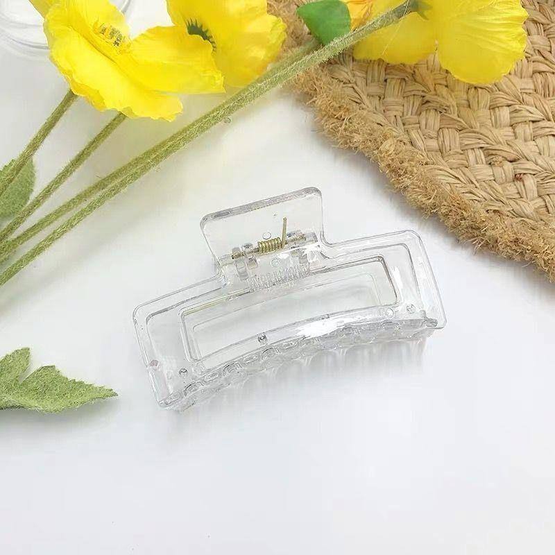 Rectangle Clear Hair Claw Clip - Rectangle Clear Hair Claw Clip - hair accessories, hair claw clip, hair clip - Tristar Boutique