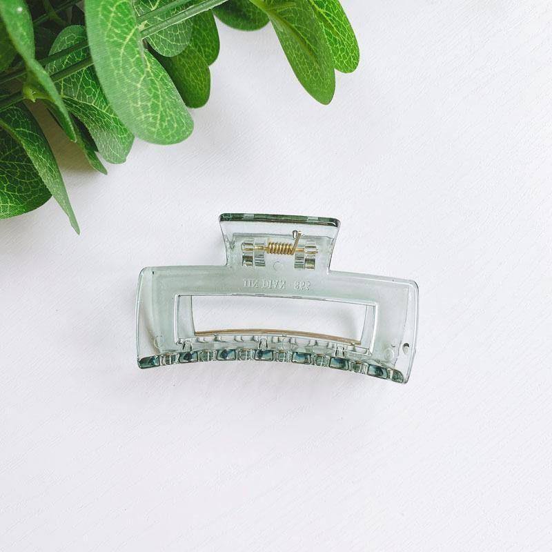 Rectangle Clear Hair Claw Clip - Rectangle Clear Hair Claw Clip - hair accessories, hair claw clip, hair clip - Tristar Boutique